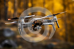 Modern aviator quadcopter drone gracefully navigates the limitless sky canvas