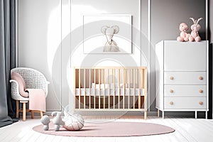 Modern baby room mockup interior design. Generative ai