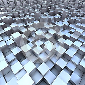 Modern background 3D blueish cubes