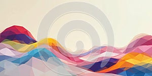 Poly Sea Backgrounds of Abstract Polygonal Waves in Bold Color Schemes