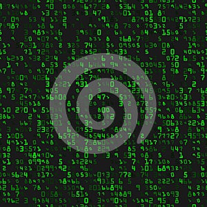 Modern background with green numbers on a black background