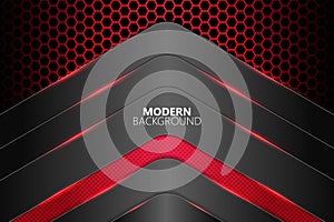Modern background overlapped layer diagonal shape with glossy red color