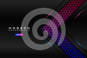 Modern Background Premium Arrow with Elegant Hexagon Gradient Blue Pink Pattern