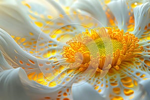 modern background,shining chamomile flower with unusual petals, with unearthly radiance,close-up,concept of graphic and web design