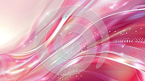 Modern background with smooth shiny waves and halftones