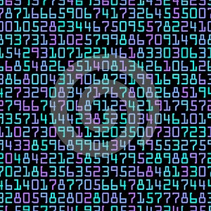 Modern background with ultraviolet numbers on a black background