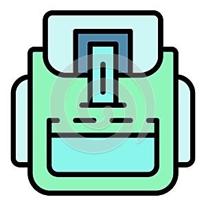 Modern backpack icon color outline vector