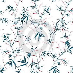 Modern Bamboo forest seamless pattern in vector EPS10 Nature. Japan,China oriental mood. Freen Plant Green with leaves in
