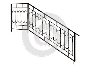 Modern banisters, railing.