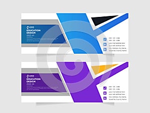 Modern banner design web template Set, Horizontal header web banner. Modern Gradient Blue cover