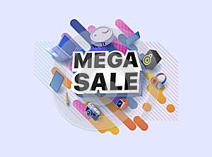 Modern banner mega sale products at discounts