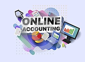 Modern banner of online accounting