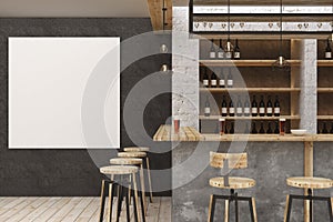 Modern bar with empty poster