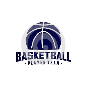 Modern Basketball Sport Logo Design Vector Template. Modern Basketball Emblem logo icon Symbol