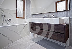 Modern bathroom in the apartment