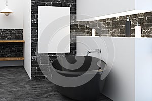 Modern bathroom with empty banner