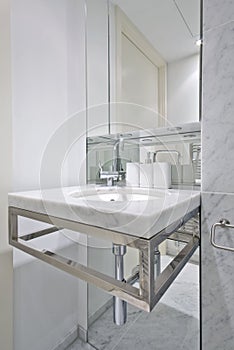Modern bathroom with designer wash basin