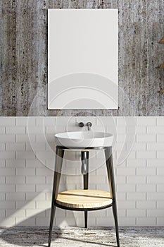 Modern bathroom with empty banner