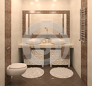 Modern bathroom interior.