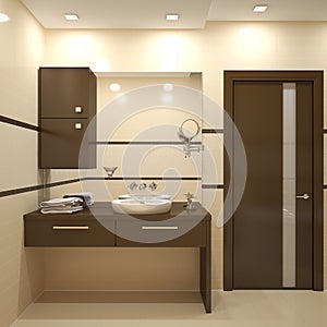 Modern bathroom interior.
