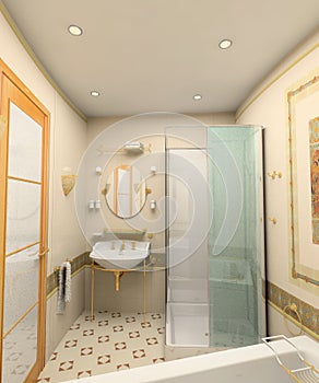 Modern bathroom interior