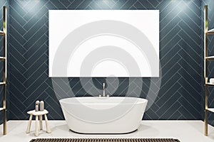 Modern bathroom interior with  blank banner