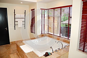 Modern bathroom interior at the luxury villa