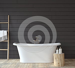 Modern bathroom. Interior mockup. 3d render