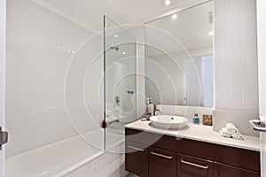 Modern bathroom in luxury apartment