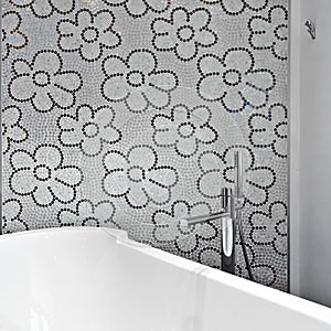 Modern bathroom with mosaic tile