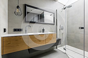 Modern bathroom with shower