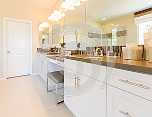 New Modern Bathroom Sink, Faucet, Subway Tiles and Counter