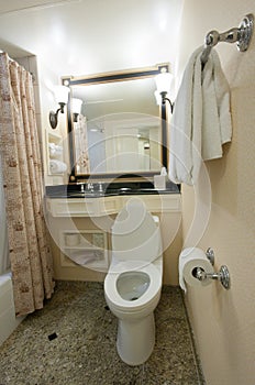Modern bathroom with toilet sink