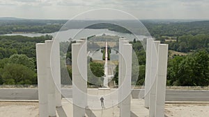 Modern beautiful architectural composition of twelve columns de Saint-Christophe