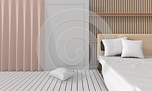 Modern bedroom decorate with slat.