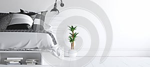 Modern bedroom interior background, wall mock up