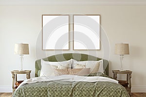 Modern bedroom interior. 3d render