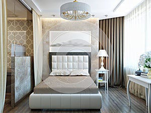 Modern Bedroom Interior Design with White Furniture