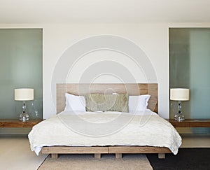 Modern Bedroom with wooden bed