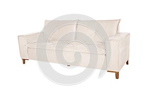 modern beige suede couch sofa isolated