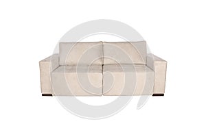 modern beige suede couch sofa isolated
