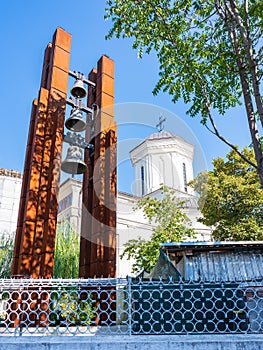 Modern bell tower of Sfantul Dumitru in Bucharest