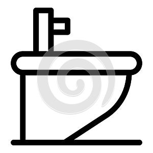 Modern bidet icon, outline style