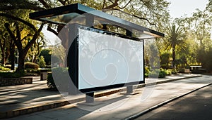 Modern billboard sign with empty space, advertising nature in the city generated by AI