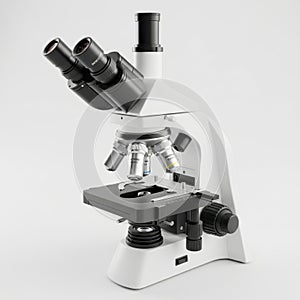 Modern binocular microscope with multiple lenses for scientific research and laboratory work