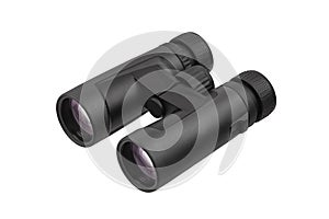 Modern binoculars isolated on white background. Optical device for long-range vision