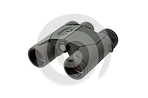 Modern binoculars. An optical instrument for observation at long distances. Isolate on a white back