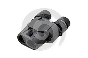 Modern binoculars. An optical instrument for observation at long distances. Isolate on a white back