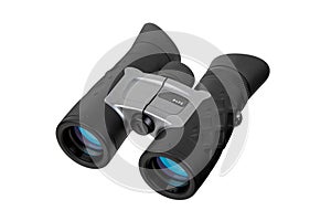 Modern binoculars. An optical instrument for observation at long distances. Isolate on a white back