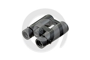 Modern binoculars. An optical instrument for observation at long distances. Isolate on a white back